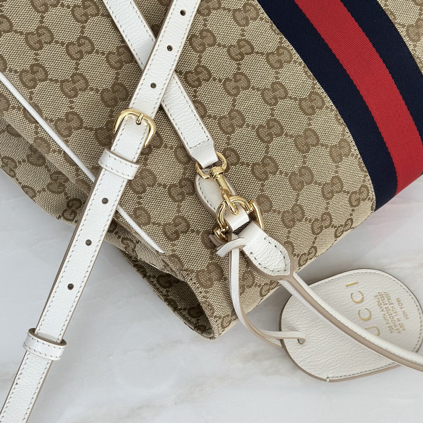 Gucci Paparazzo Large Beige And White 4 Gucci Paparazzo Large Replica Beige And White