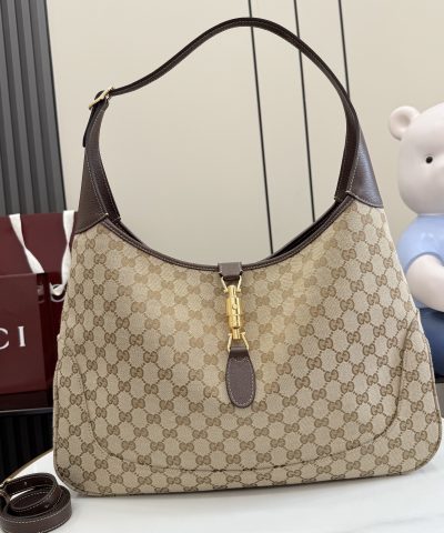 Gucci Jackie 1961 Large Replica Beige Canvas