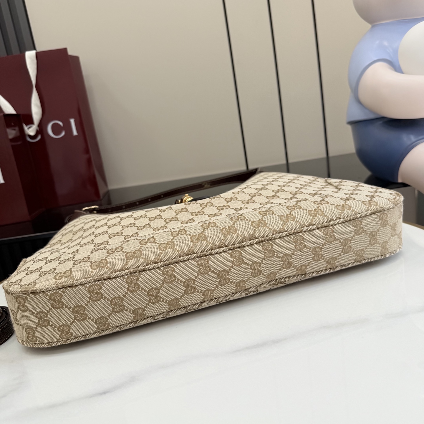 Gucci Jackie 1961 Large Beige Canvas 4 Gucci Jackie 1961 Large Replica Beige Canvas