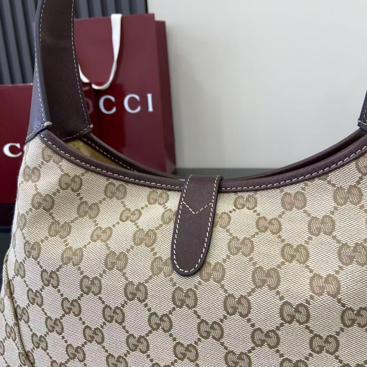 Gucci Jackie 1961 Medium Beige Canvas 5 Gucci Jackie 1961 Medium Replica Beige Canvas