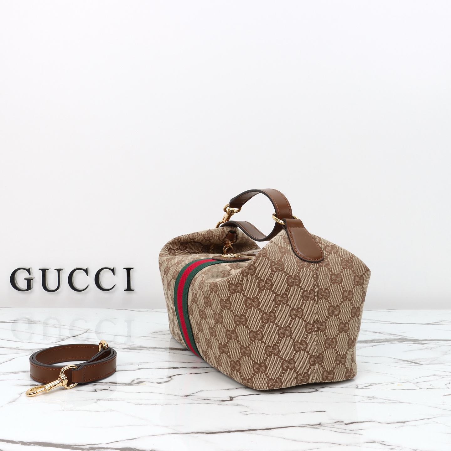beige-canvas-8.jpg Gucci Vanity Handbag Medium Replica - Side View