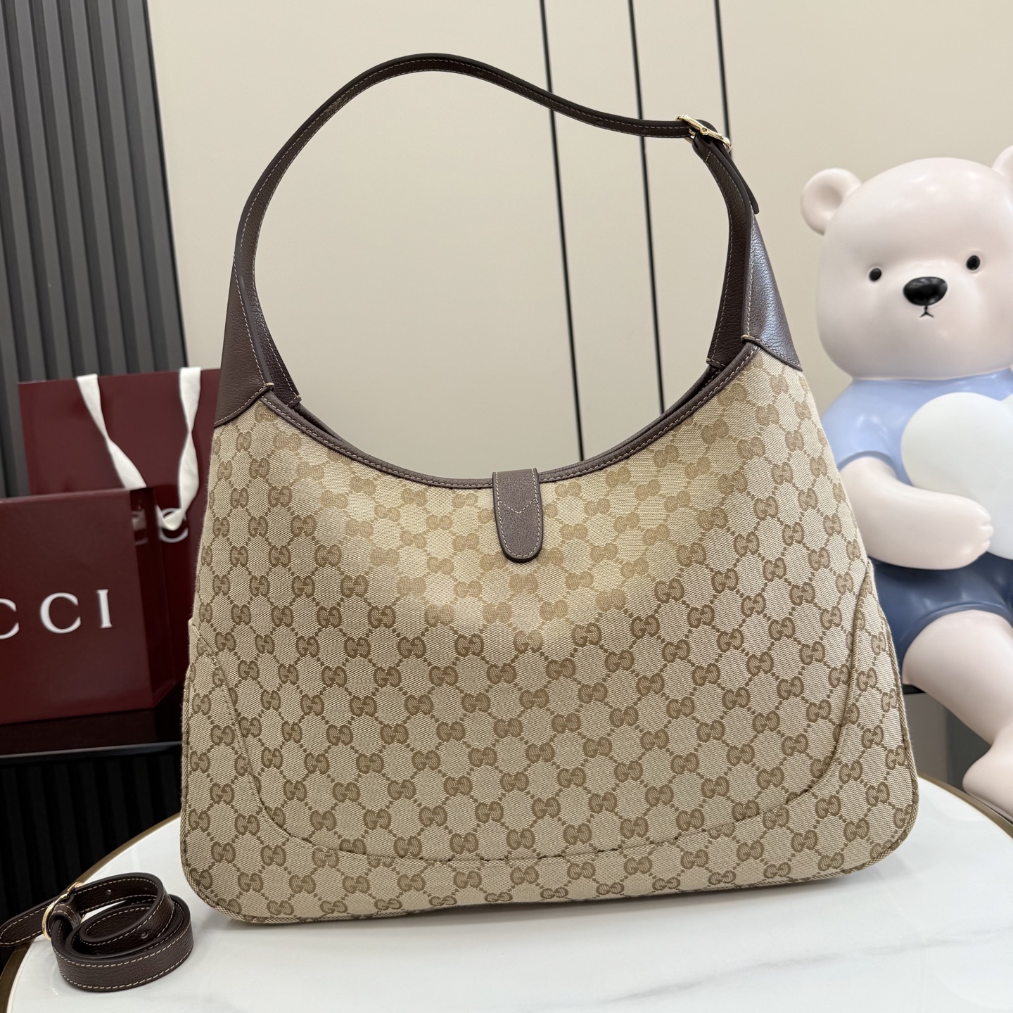 Gucci Jackie 1961 Large Beige Canvas 8 Gucci Jackie 1961 Large Replica Beige Canvas