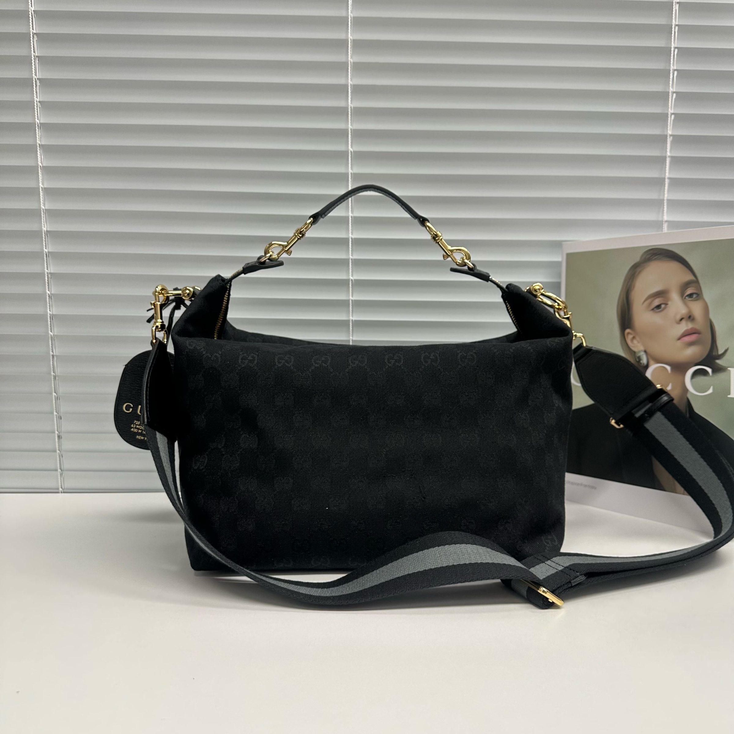 black-canvas-3.jpg Gucci Brera Medium Replica - Back View