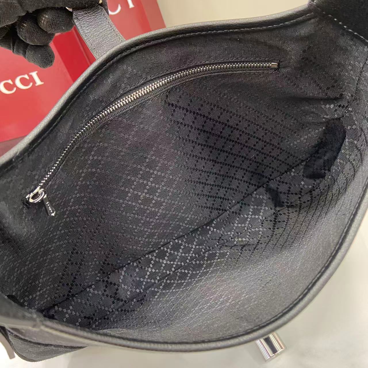Gucci Jackie 1961 Medium Black Canvas 3 Gucci Jackie 1961 Medium Replica Black Canvas