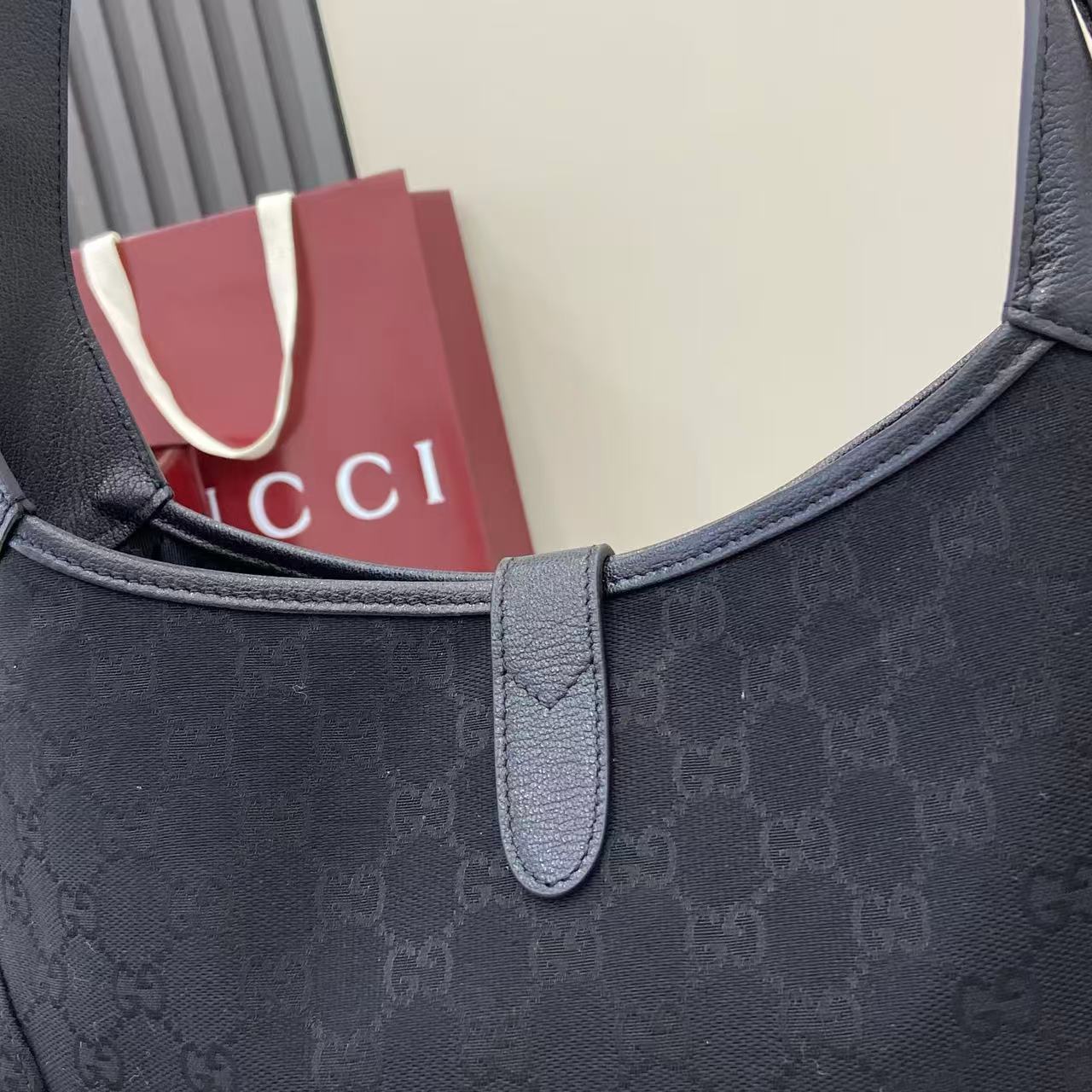 Gucci Jackie 1961 Medium Black Canvas 7 Gucci Jackie 1961 Medium Replica Black Canvas