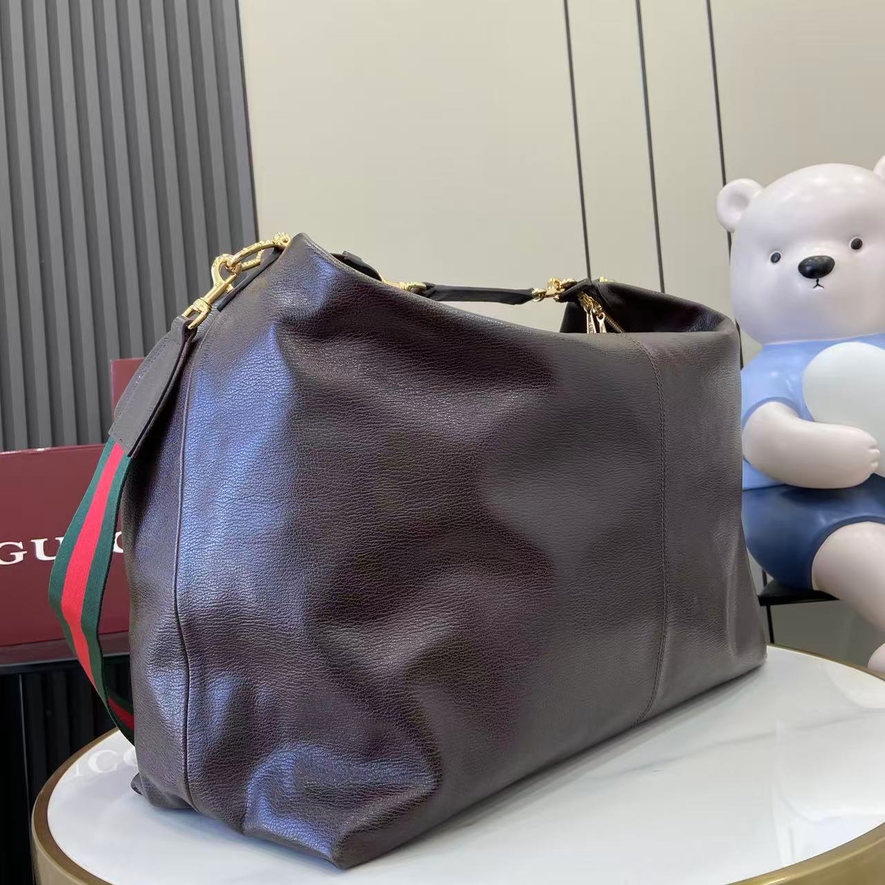 Gucci Beatrix Large Brown Leather 2 Gucci Beatrix Large Replica Brown Leather