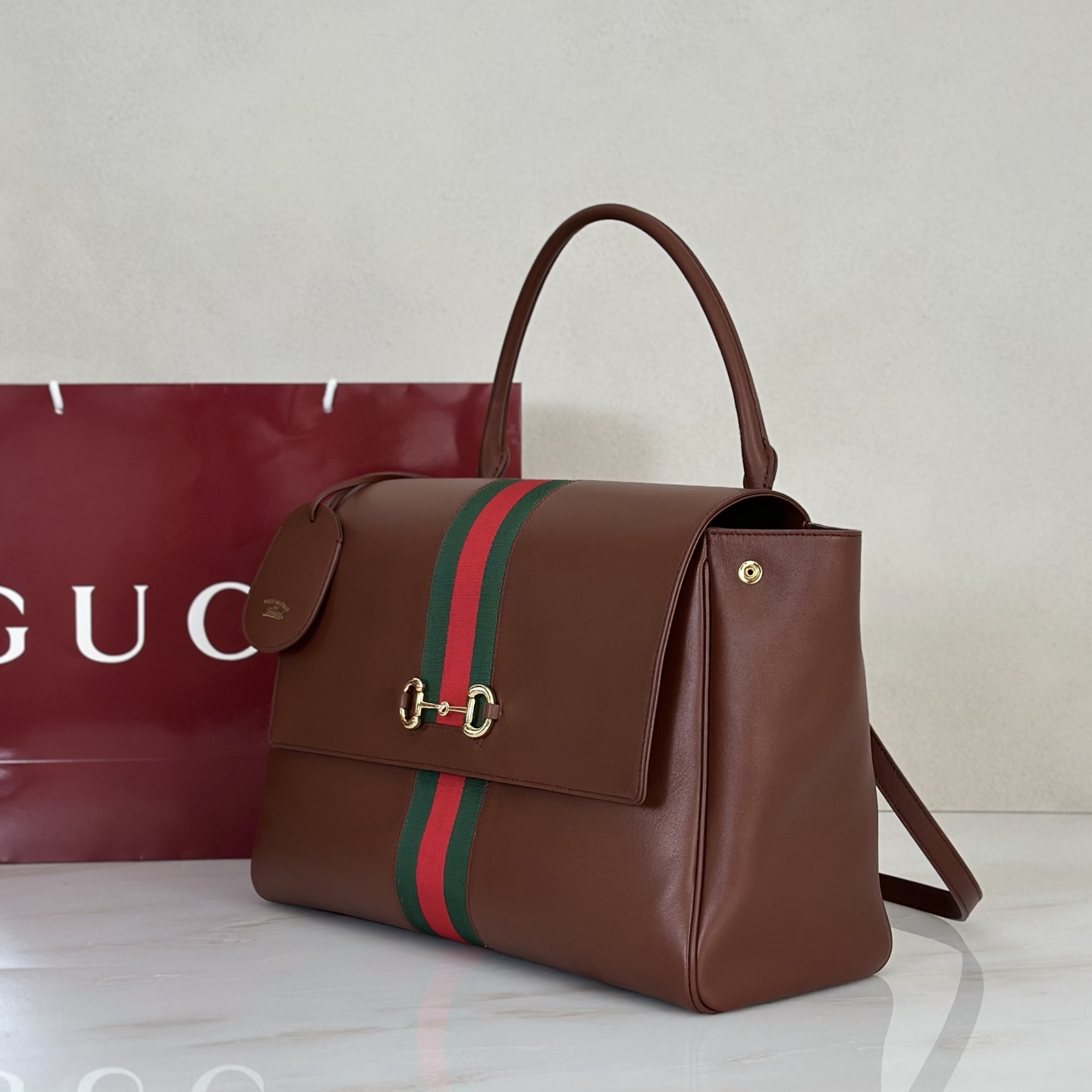Gucci Paparazzo Large Brown Leather 2 Gucci Paparazzo Large Replica Brown Leather