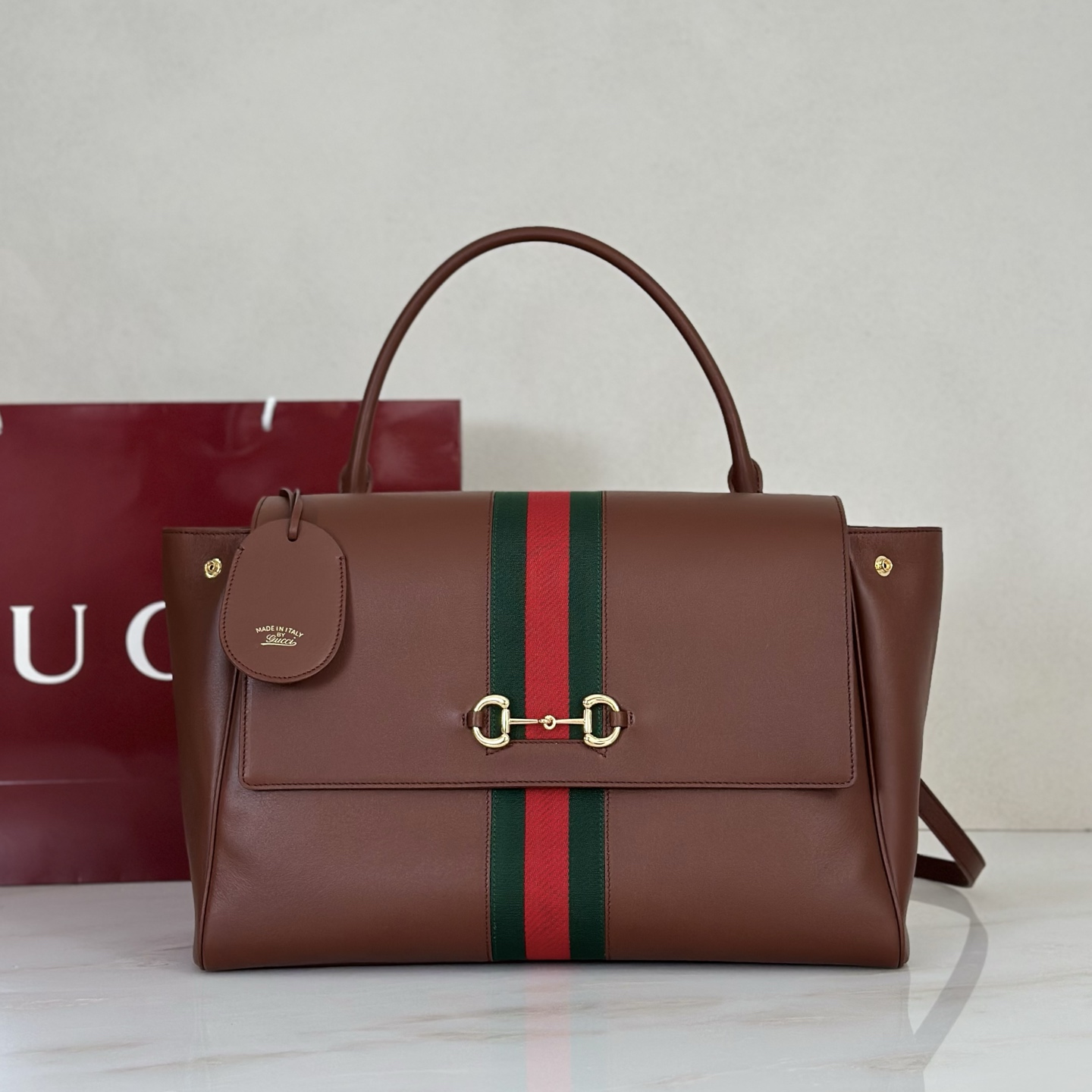 Gucci Paparazzo Large Brown Leather 6 Gucci Paparazzo Large Replica Brown Leather