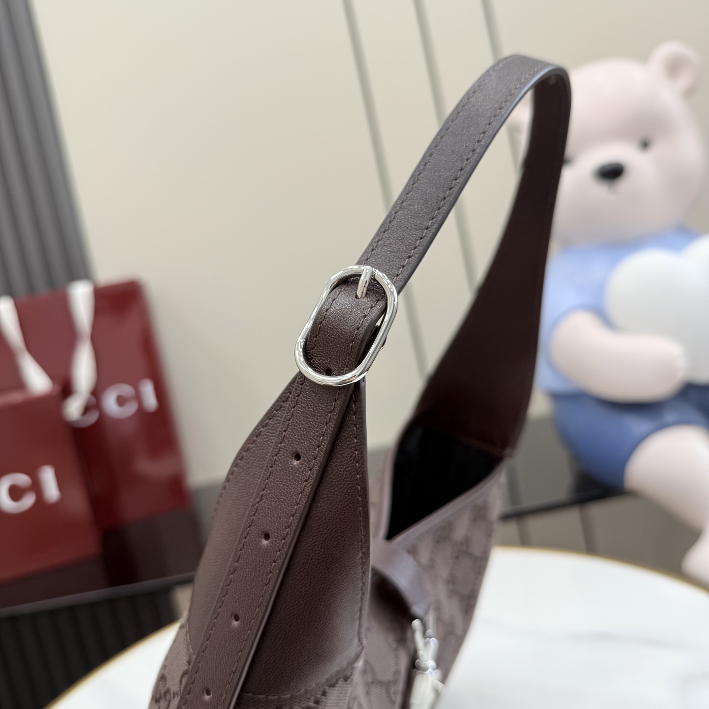 Gucci Jackie 1961 Medium Brown Suede 2 Gucci Jackie 1961 Medium Replica Brown Suede