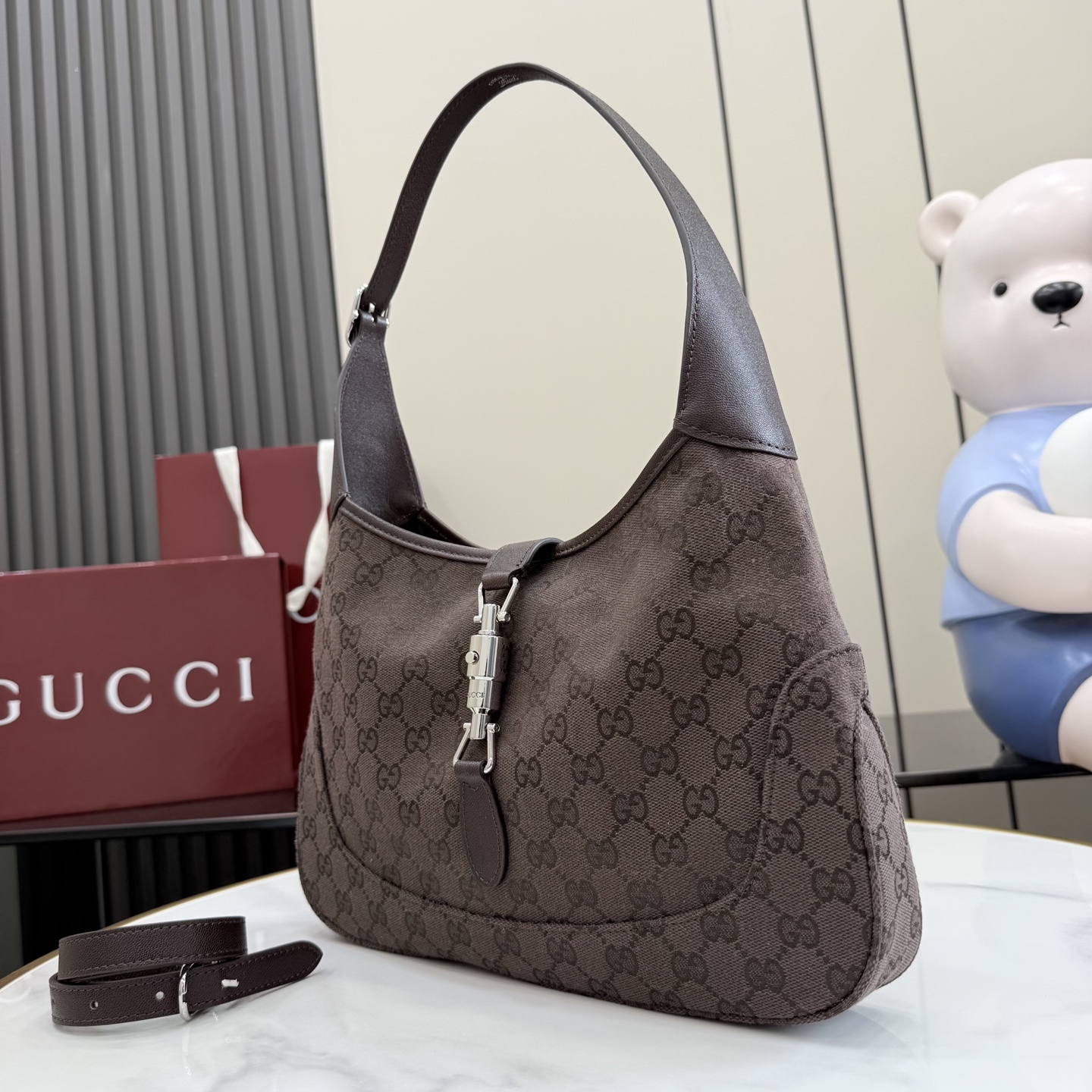 Gucci Jackie 1961 Medium Brown Suede 5 Gucci Jackie 1961 Medium Replica Brown Suede