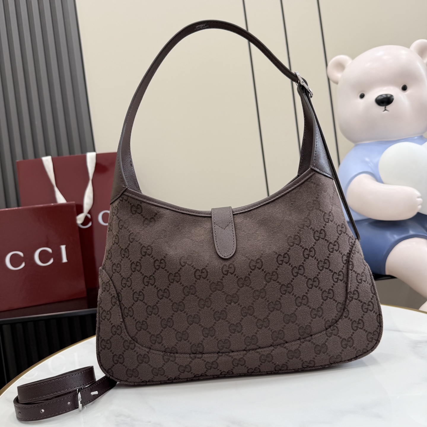 Gucci Jackie 1961 Medium Brown Suede 8 Gucci Jackie 1961 Medium Replica Brown Suede