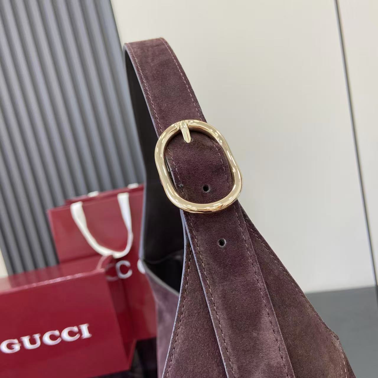 Gucci Jackie 1961 Large Cabernet Suede 5 Gucci Jackie 1961 Large Replica Cabernet Suede