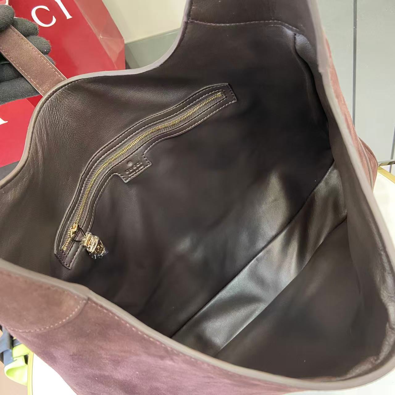 Gucci Jackie 1961 Large Cabernet Suede 7 Gucci Jackie 1961 Large Replica Cabernet Suede