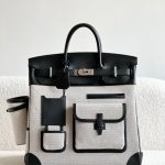 hac40cargo_black-white10 Hermès HAC 40 Cargo replica - top closure