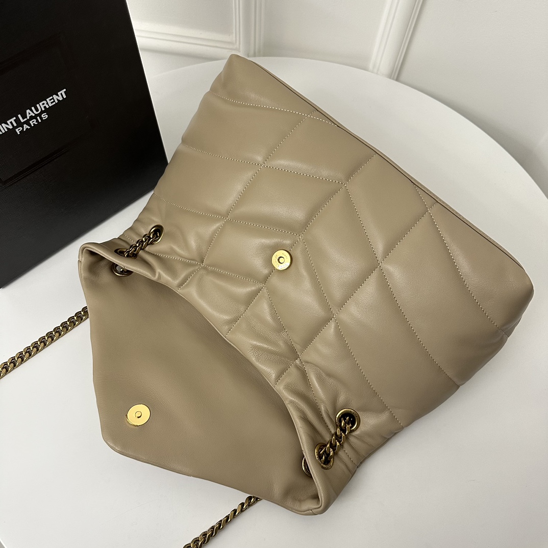 loulou35_apricot7 YSL Loulou Puffer Large Replica - Quilting Detail