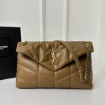 YSL Loulou Puffer Large Replica Brown - Chain Strap