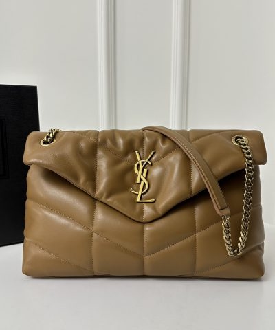 YSL Loulou Puffer Large Replica Brown - Chain Strap