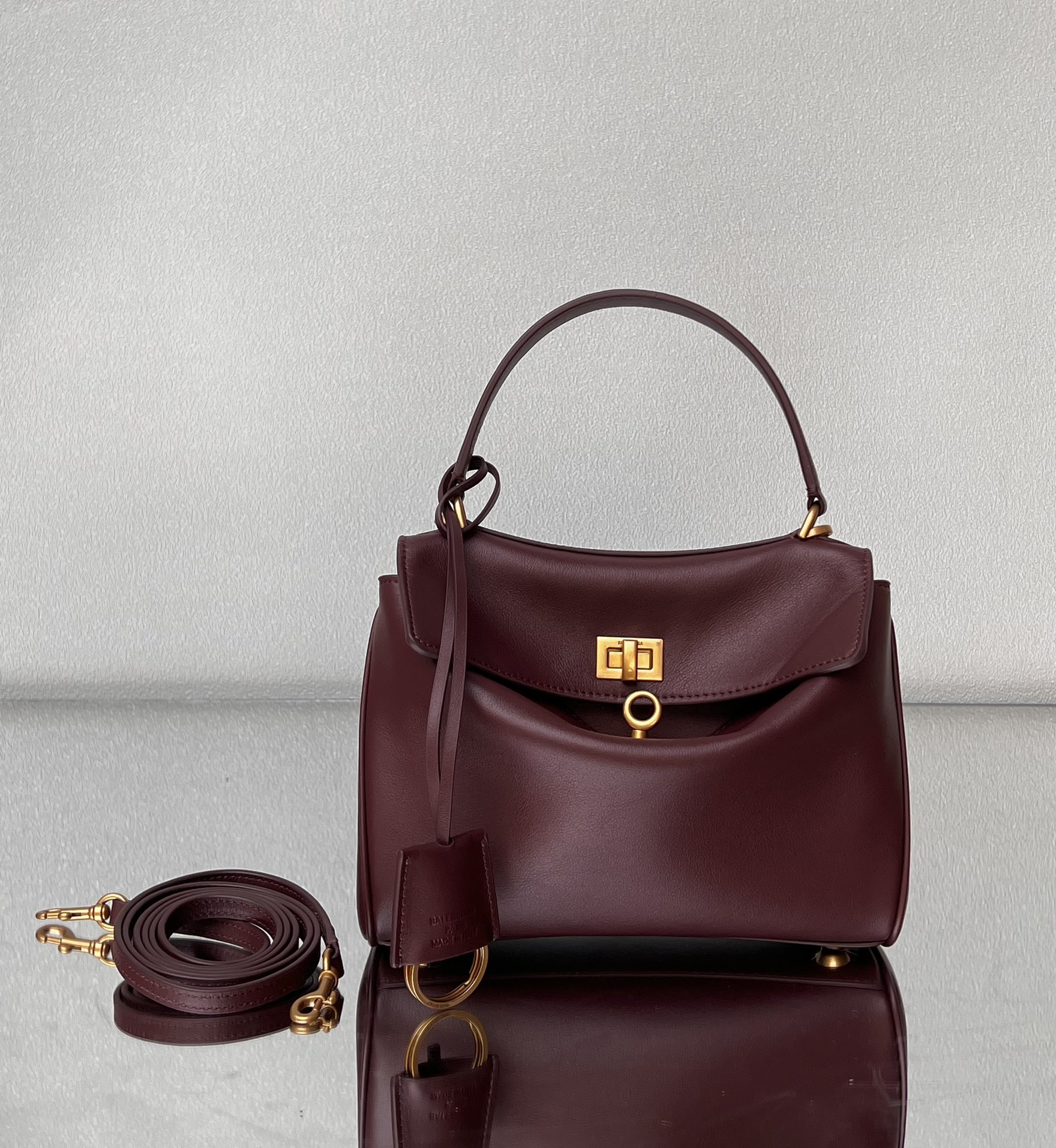 rodeo_mini_burgundy6 Balenciaga Rodeo Mini Replica - Compact Crossbody View